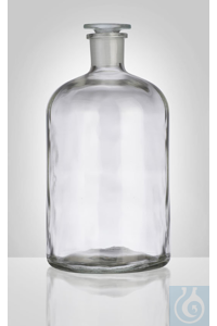 Rundschulterflasche, klar, enghals, 1000 ml, NS 29/32, Abm. Ø 106 x H 199 mm, komplett mit NS...